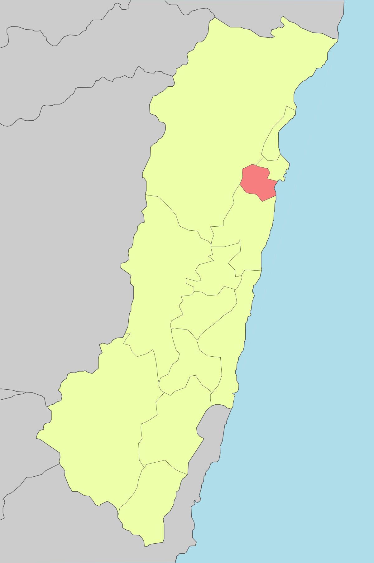 Mappa di hualien, Taiwan