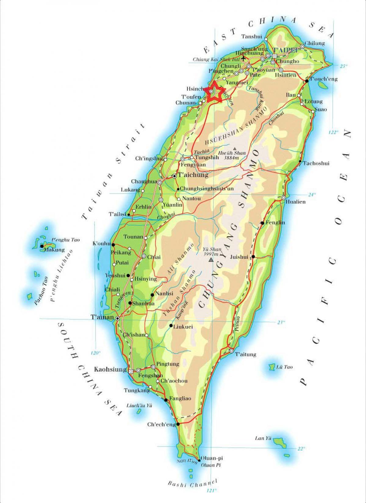 Mappa di hsinchu, Taiwan