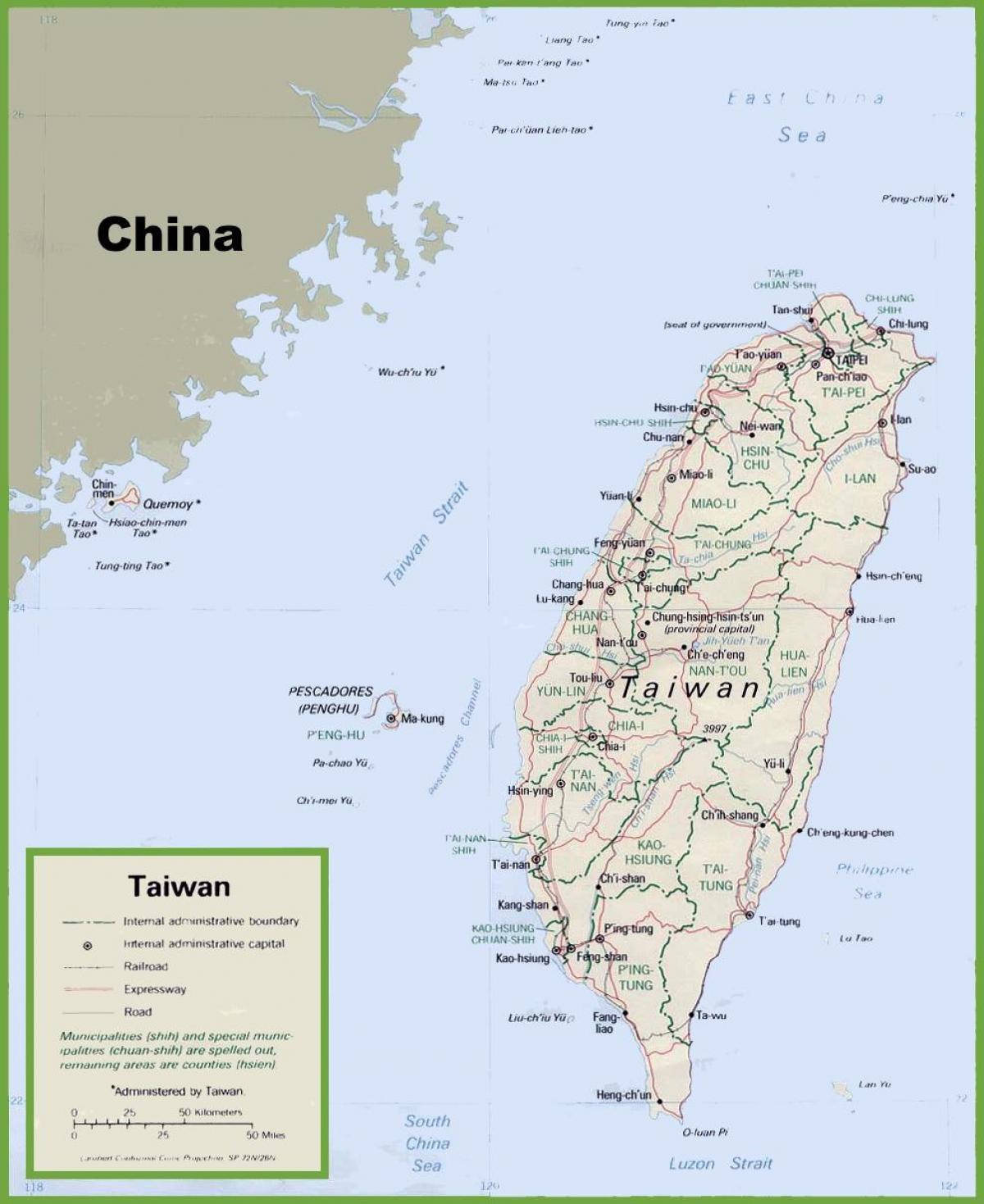 una mappa di Taiwan