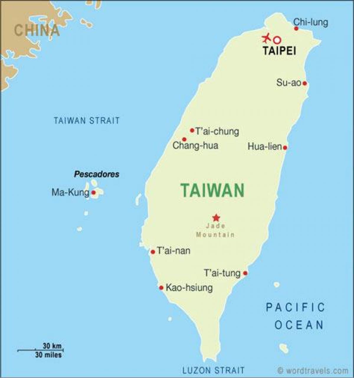 Taiwan taoyuan international airport sulla mappa