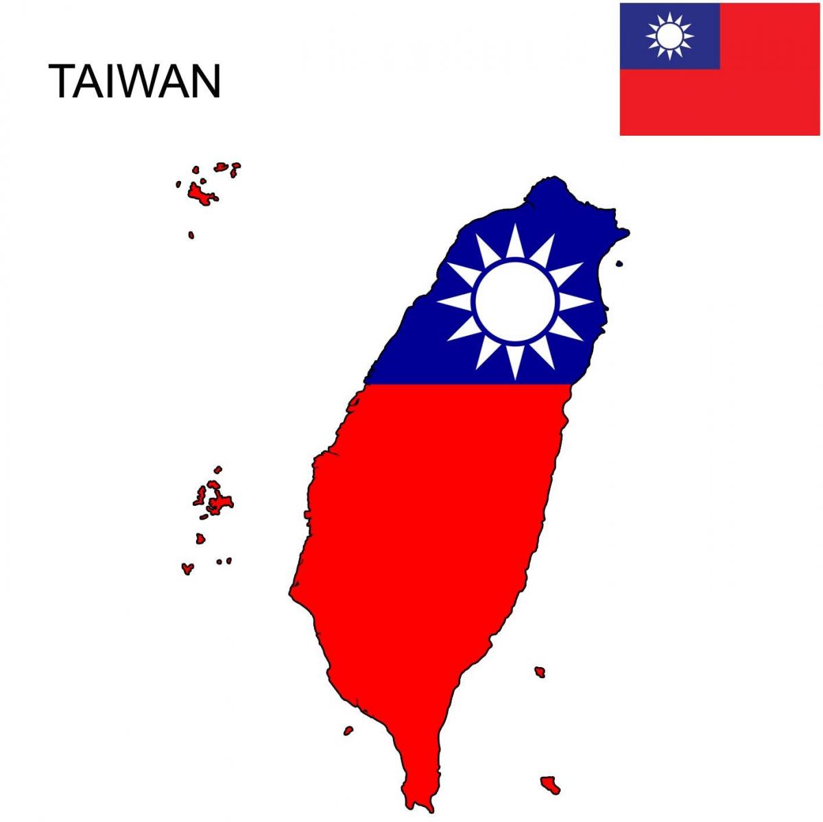 Mappa di Taiwan bandiera