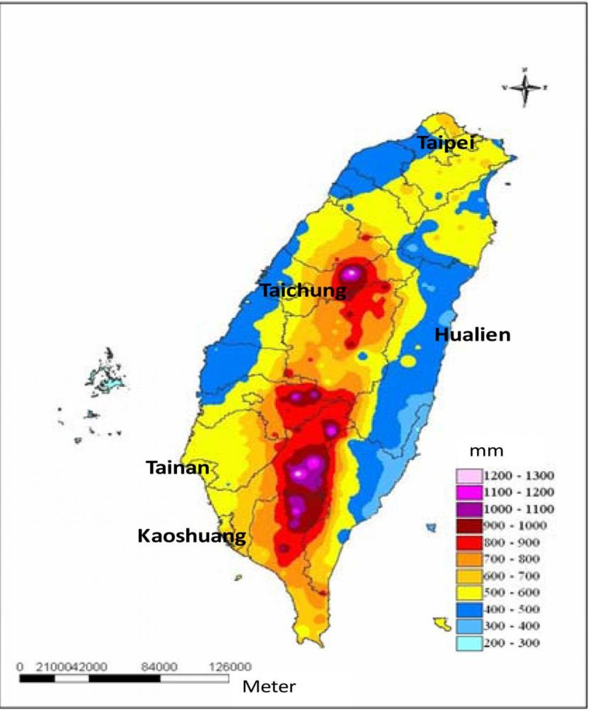 Mappa di Taiwan clima