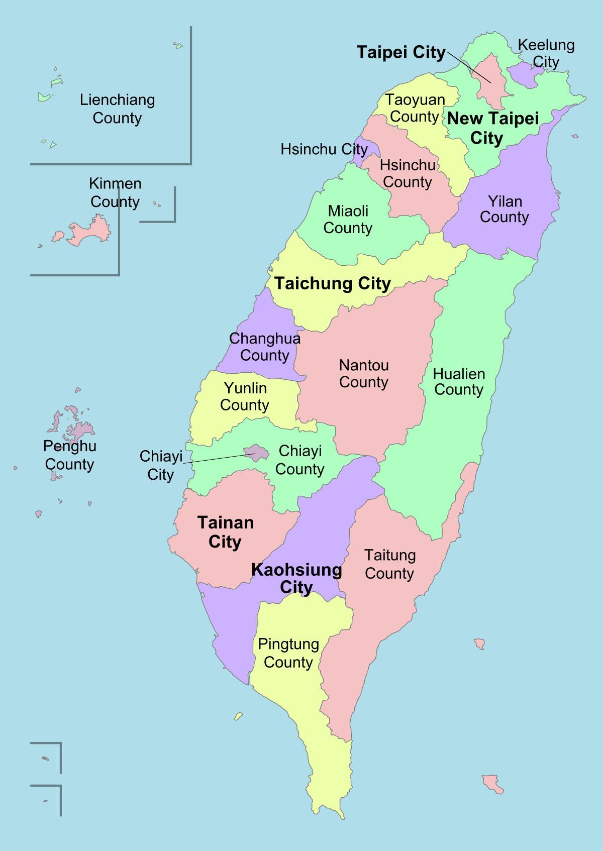 Mappa di distretto di Taiwan 