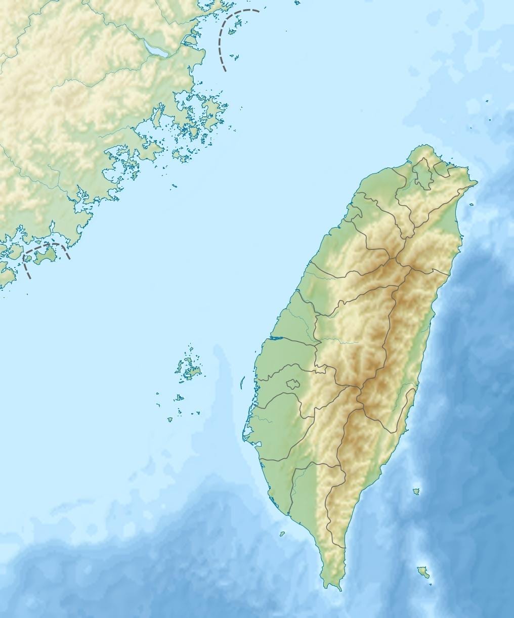 Mappa di Taiwan elevazione