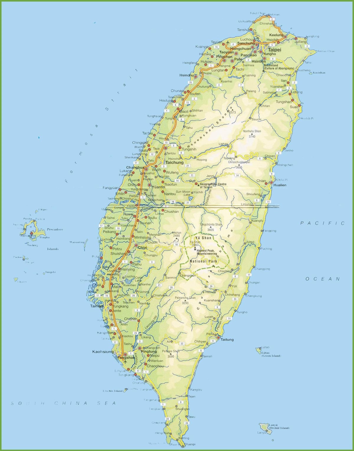 Mappa di Taiwan offline