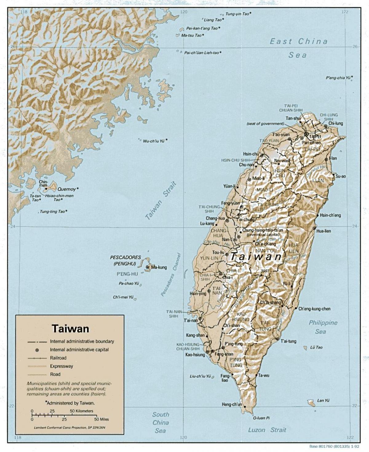 Mappa di Taiwan surf 
