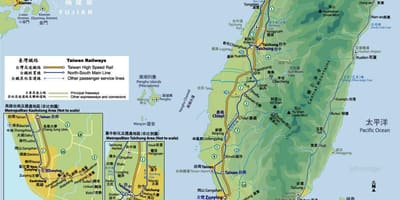 Taiwan ferroviaria di amministrazione mappa del percorso