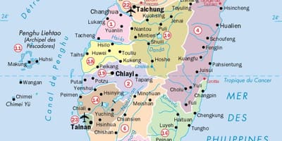 Mappa di Taiwan città