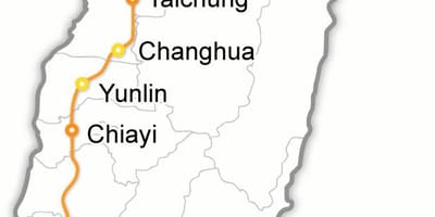 Taiwan treno proiettile mappa