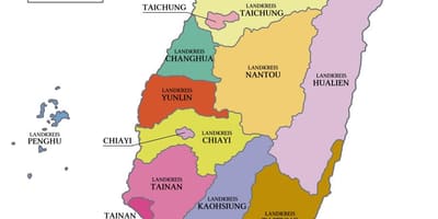 Mappa della provincia di Taiwan