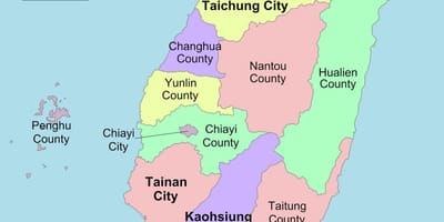 Mappa di contea di Taiwan 