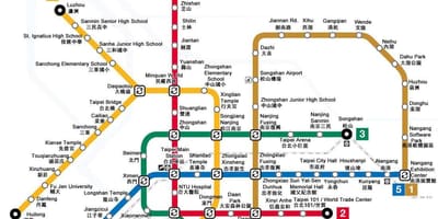 Mappa di metropolitana di Taiwan