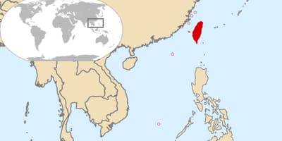 Taiwan paese nella mappa del mondo