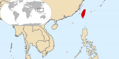 Mappa del mondo che mostra Taiwan